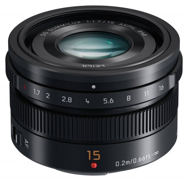 Panasonic 15mm f1.7 Leica DG Summilux lens, black