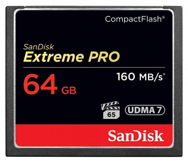 Sandisk High-Speed Compact Flash Extreme PRO 64gb, 1000x, 160Mb/s