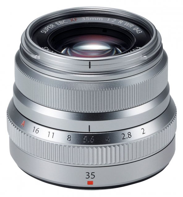 Fujifilm XF 35mm f2.0 R WR lens, silver