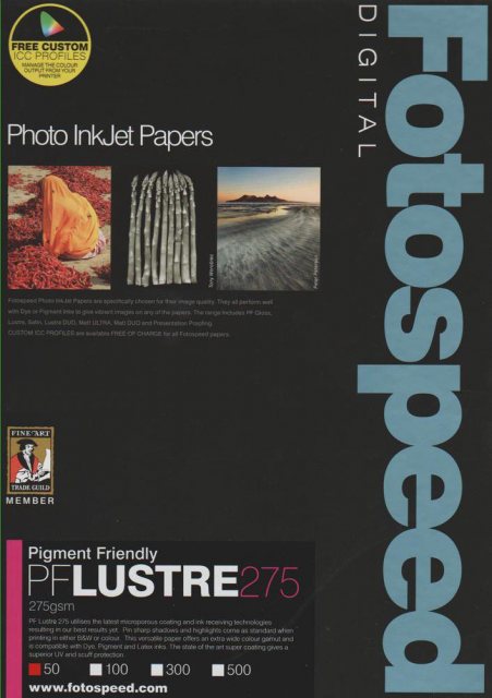 Fotospeed PF Lustre, 275gsm, A3 - 50 sheets
