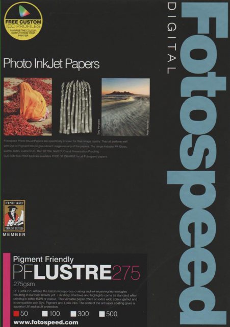 Fotospeed PF Lustre, 275gsm, A3+ - 50 sheets