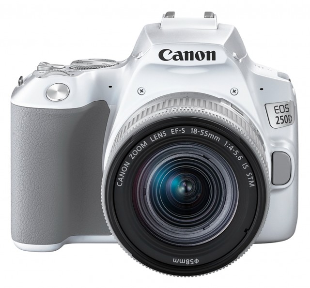 Canon EOS 250D DSLR Camera, white with silver 18-55mm IS STM Lens