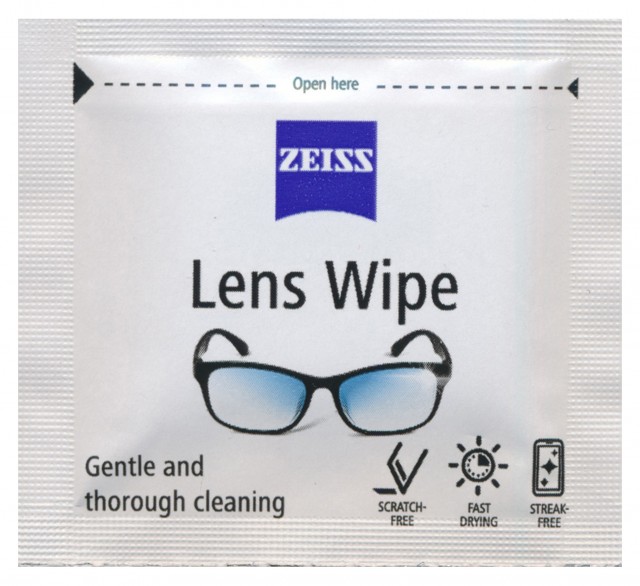 Zeiss lens wipes, single