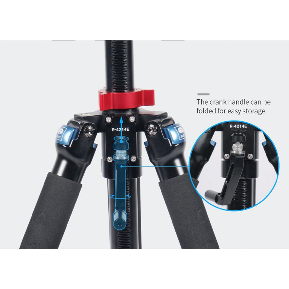 Sirui R4214E Carbon Fibre Tripod with Geared center column Castle Cameras