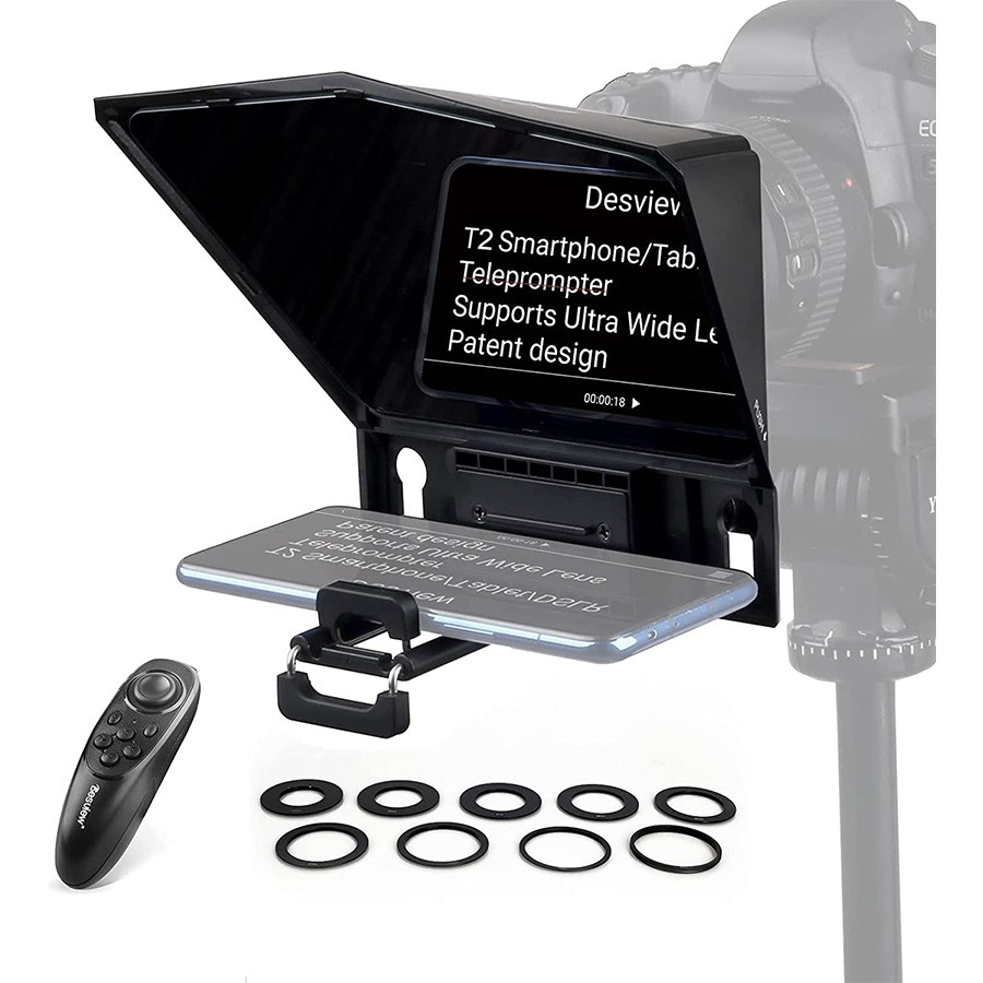 Desview T2 Teleprompter (Autocue) for Smartphone/Tablets Castle Cameras
