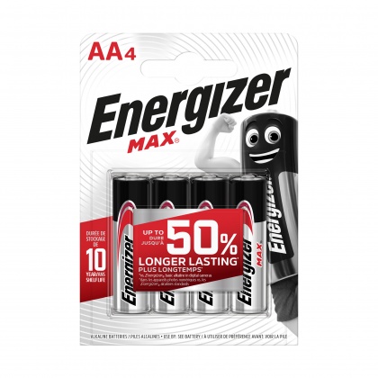 Energizer LR-6/AA/E91 Max alkaline batteries, pack of four Energizer LR-6/AA/E91 Max alkaline batteries, pack of four