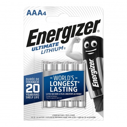 Energizer Ultimate lithium batteries AAA, pack of four Energizer Ultimate lithium batteries AAA, pack of four