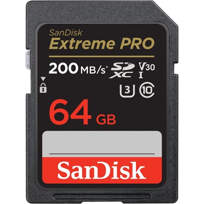 SanDisk 64GB SDXC Extreme Pro R200/W90MB/s V30 SanDisk 64GB SDXC Extreme Pro R200/W90MB/s V30