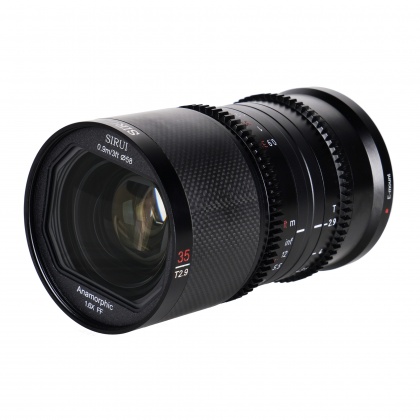 Sirui Saturn 35mm T2.9 1.6x Carbon Fibre Full-frame Anamorphic E Mount lens, Blue Flare Sirui Saturn 35mm T2.9 1.6x Carbon Fibre Full-frame Anamorphic E Mount lens, Blue Flare