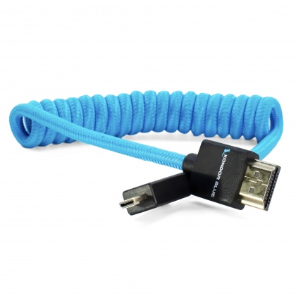 Kondor Blue HDMI Micro to HDMI Coiled 12-24inch, Blue Kondor Blue HDMI Micro to HDMI Coiled 12-24inch, Blue
