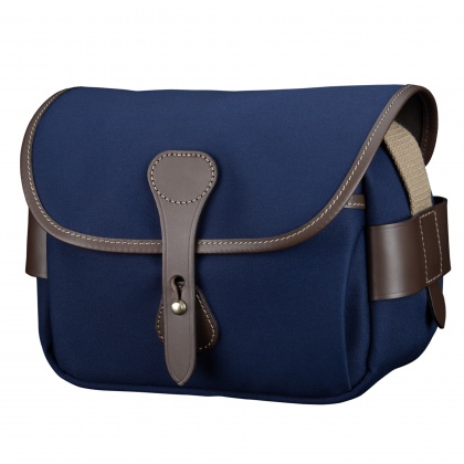 Billingham S2 Camera Shoulder Bag, Navy Canvas-Chocolate Trim