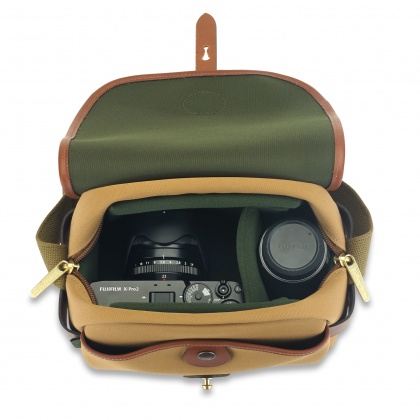 Billingham S2 Camera Shoulder Bag, Khaki Canvas-Tan Trim