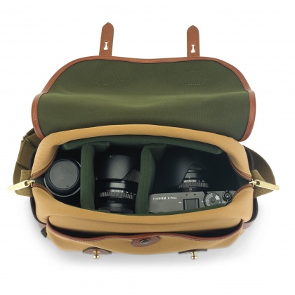 Billingham S3 Camera Shoulder Bag, Khaki Canvas-Tan Trim