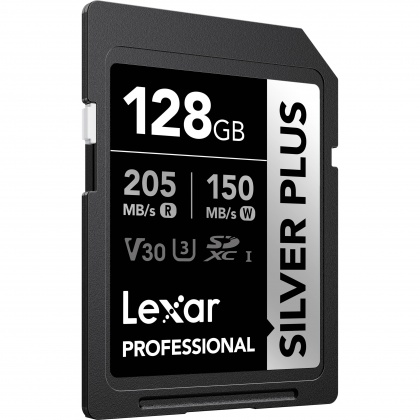 Lexar 128GB SDXC Silver Plus R205/W150MB/s V30 Lexar 128GB SDXC Silver Plus R205/W150MB/s V30