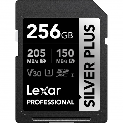 Lexar 256GB SDXC Silver Plus R205/W150MB/s V30 Lexar 256GB SDXC Silver Plus R205/W150MB/s V30