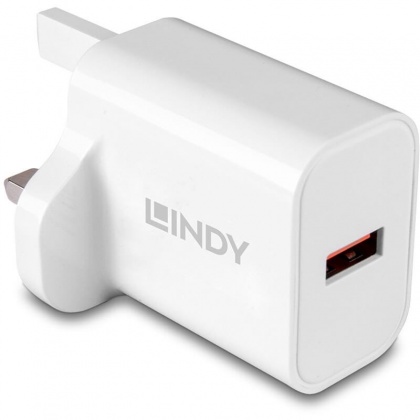 Lindy 18W USB Type A Fast Charger for cameras, smartphones and other mobile devices