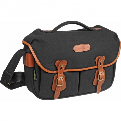 Billingham Hadley Pro Camera Shoulder Bag, Black Canvas-Tan Trim