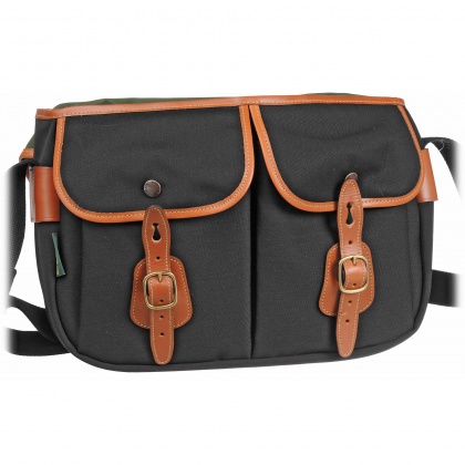 Billingham Hadley Pro Camera Shoulder Bag, Black Canvas-Tan Trim