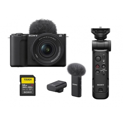 Sony ZV-E10 II Interchangeable-lens Camera with 16-50 II lens, grip, mic and card