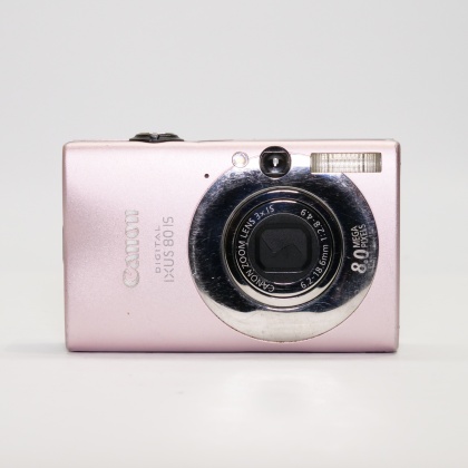 Used Canon Ixus 80 IS digital compact camera, pink Used Canon Ixus 80 IS digital compact camera, pink
