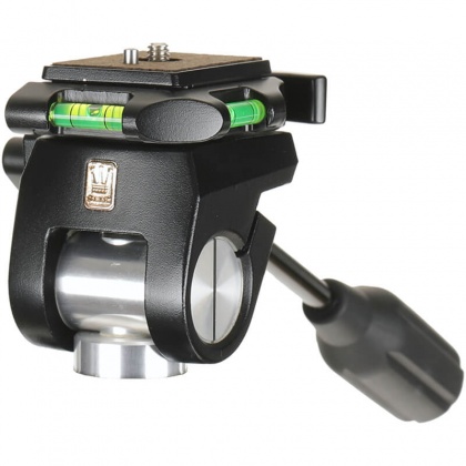 Slik Multi action tripod head with single handle for pan and tilt and QR plate with video pin