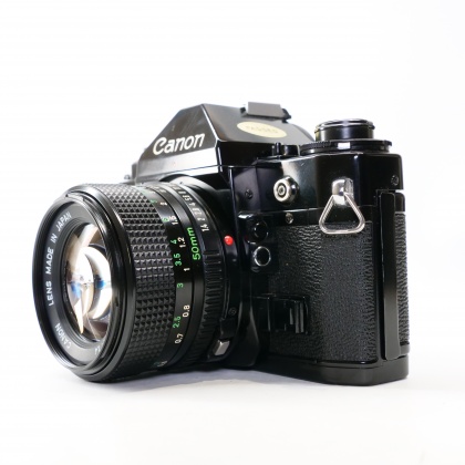 Used Canon A-1 35mm SLR with 50mm f1.4 lens Used Canon A-1 35mm SLR with 50mm f1.4 lens