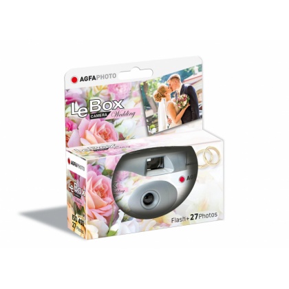 AGFAPHOTO LeBox Wedding Flash single-use camera, 800 ISO, 27+12 exposure