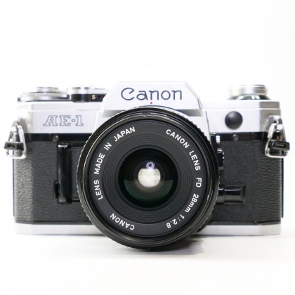 Used Canon AE-1 Program 35mm SLR with 28mm lens