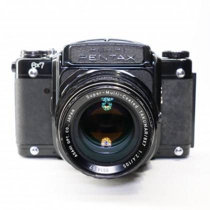 Used Pentax 6x7 camera with waist level finder and 105mm lens Used Pentax 6x7 camera with waist level finder and 105mm lens