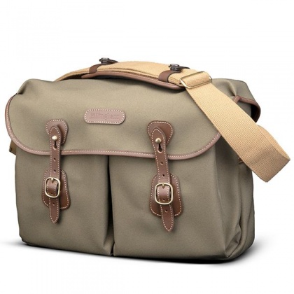 Billingham Icon Shoulder Bag, Sage Fibrenyte-Chocolate Trim Billingham Icon Shoulder Bag, Sage Fibrenyte-Chocolate Trim
