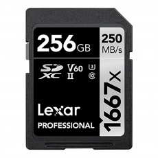 Lexar 256GB SDXC Silver R250/W120MB/s V60