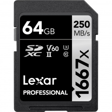 Lexar 64GB SDXC Silver UHS-II R250/W120MB/s V60