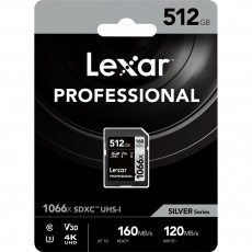 Lexar 512GB SDXC Silver R160/W120MB/s V30 Lexar 512GB SDXC Silver R160/W120MB/s V30