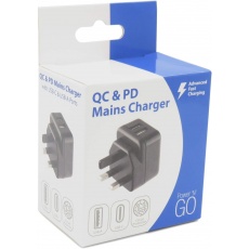 Pama Plug-in USB-C and USB-A Charger, 3 Amp