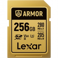 Lexar SDXC Pro Gold Series ARMOR UHS-II 256GB V60 IP68 Stainless Steel R280/W210MB/s Lexar SDXC Pro Gold Series ARMOR UHS-II 256GB V60 IP68 Stainless Steel R280/W210MB/s