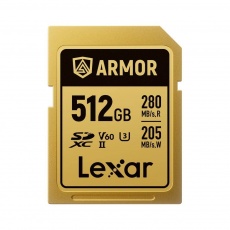 Lexar SDXC Pro Gold Series ARMOR UHS-II 512GB V60 IP68 Stainless Steel R280/W210MB/s Lexar SDXC Pro Gold Series ARMOR UHS-II 512GB V60 IP68 Stainless Steel R280/W210MB/s
