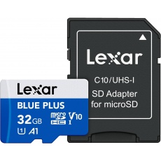 Lexar 32GB microSD Blue Plus R100 V10 with SD adapter Lexar 32GB microSD Blue Plus R100 V10 with SD adapter