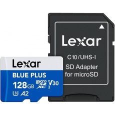 Lexar 128GB microSD Blue Plus R100 V10 with SD adapter Lexar 128GB microSD Blue Plus R100 V10 with SD adapter