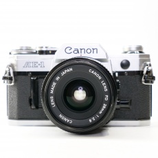 Used Canon AE-1 Program 35mm SLR with 28mm lens