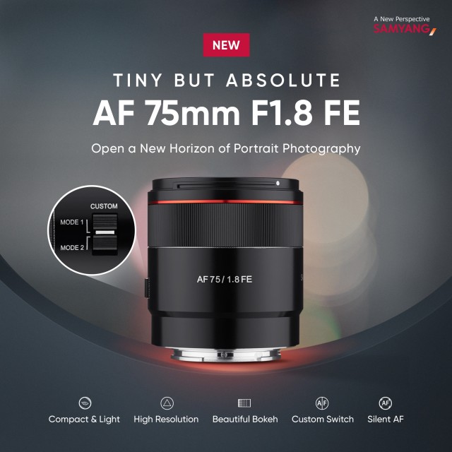 Samyang AF 75mm F1.8, Sony FE | £198.95 - Castle Cameras