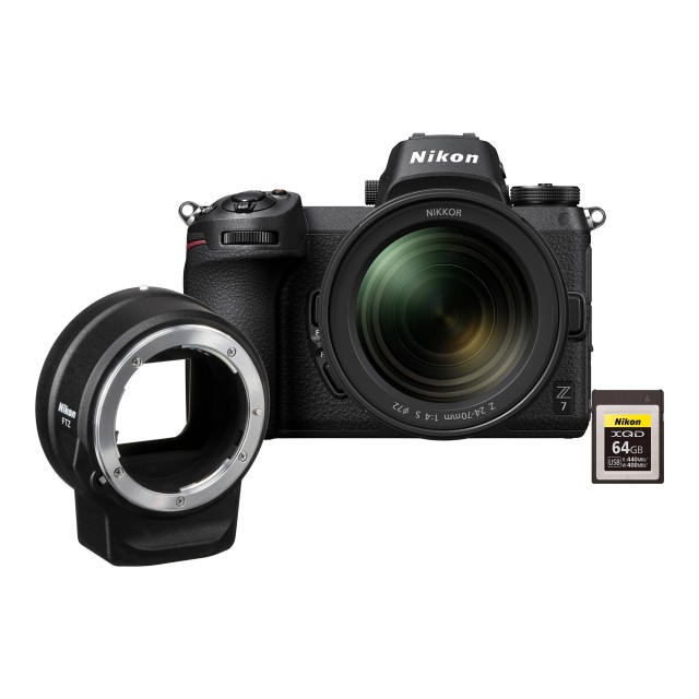 Nikon Nikon Z 7 + 24-70mm f4 + FTZ Adapter + 64gb XQD
