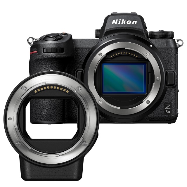Nikon Z 6II Mirrorless Camera body with FTZ mount adapter