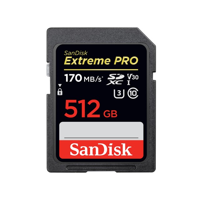 SanDisk SDXC card Extreme Pro V30, UHS-I, 512gb,170MB/s