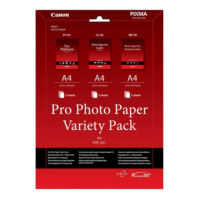 Canon PVP-201 Pro Photo Paper Variety Pack A4, 15 sheets