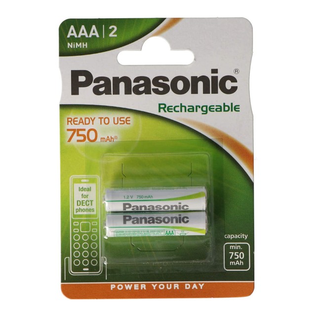 Panasonic Evolta AAA NiMh Rechargeable Batteries 750mAh x2
