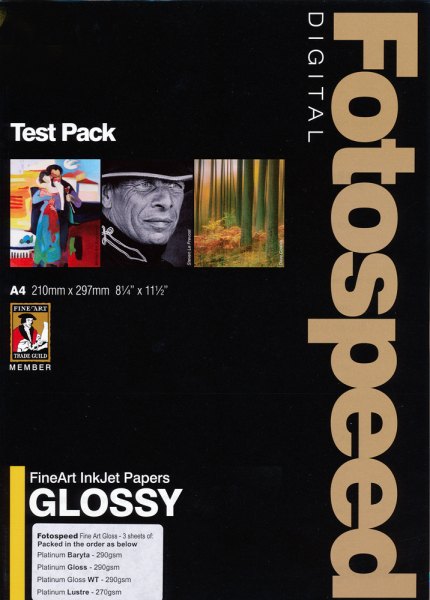Fotospeed Test Pack Gloss-Fine Art Paper, Mixed, A4 x 9