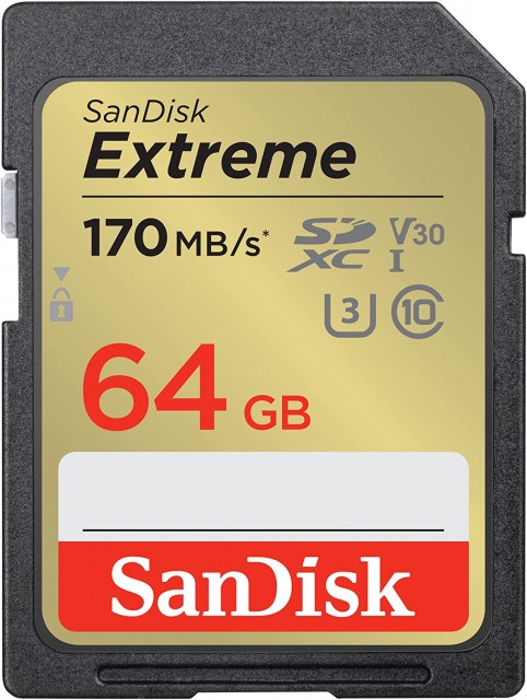 Sandisk SanDisk SDXC card Extreme UHS-I, Class 10, U3, V30, 64GB, 170MB/s