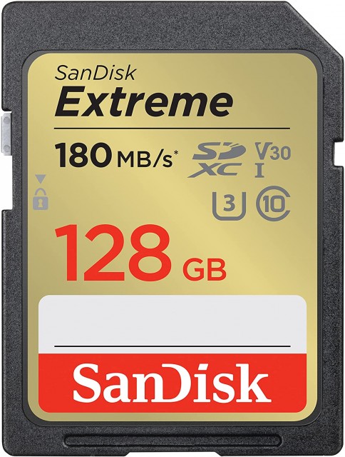 Sandisk SanDisk SDXC card Extreme UHS-I, Class 10, U3, V30, 128GB, 180MB/s