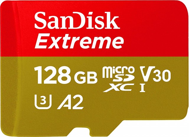 Sandisk SanDisk MicroSDXC card Extreme A2 C10 V30 UHS-I U3, 128GB, 190MB/s