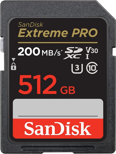Sandisk SanDisk 512GB SDXC Extreme Pro R200/W140MB/s V30